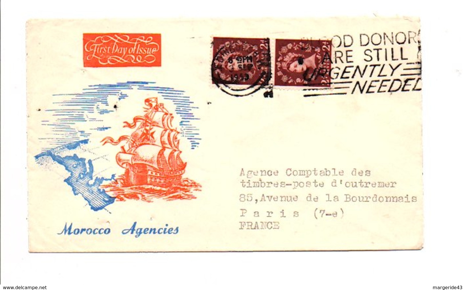 GB LETTRE POUR LA FRANCE 1959 - Lettres & Documents