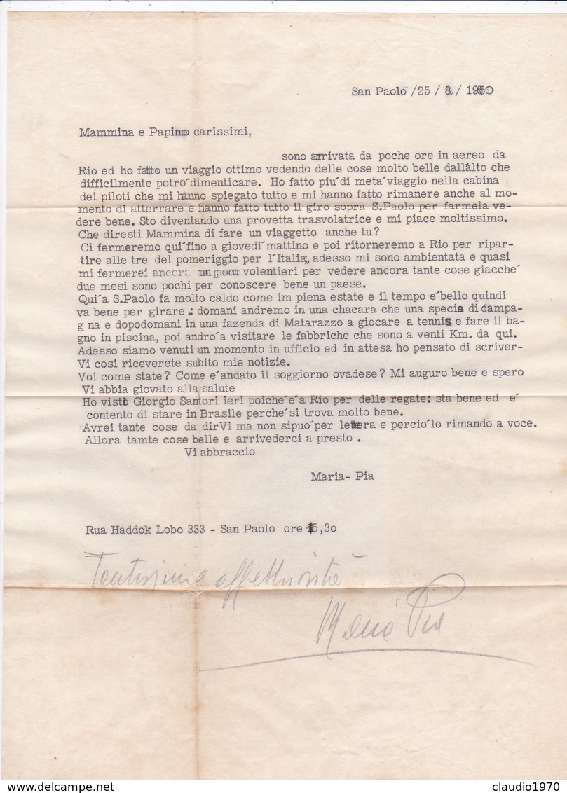 BRASILE- BUSTA VIAGGIATA BY AIR MAIL -  RIO DE JANEIRO - APARTAMENTOS - COPACABANA PALACE- VIAGGIATA PER GENOVA - ITALY - Viñetas De Franqueo (Frama)