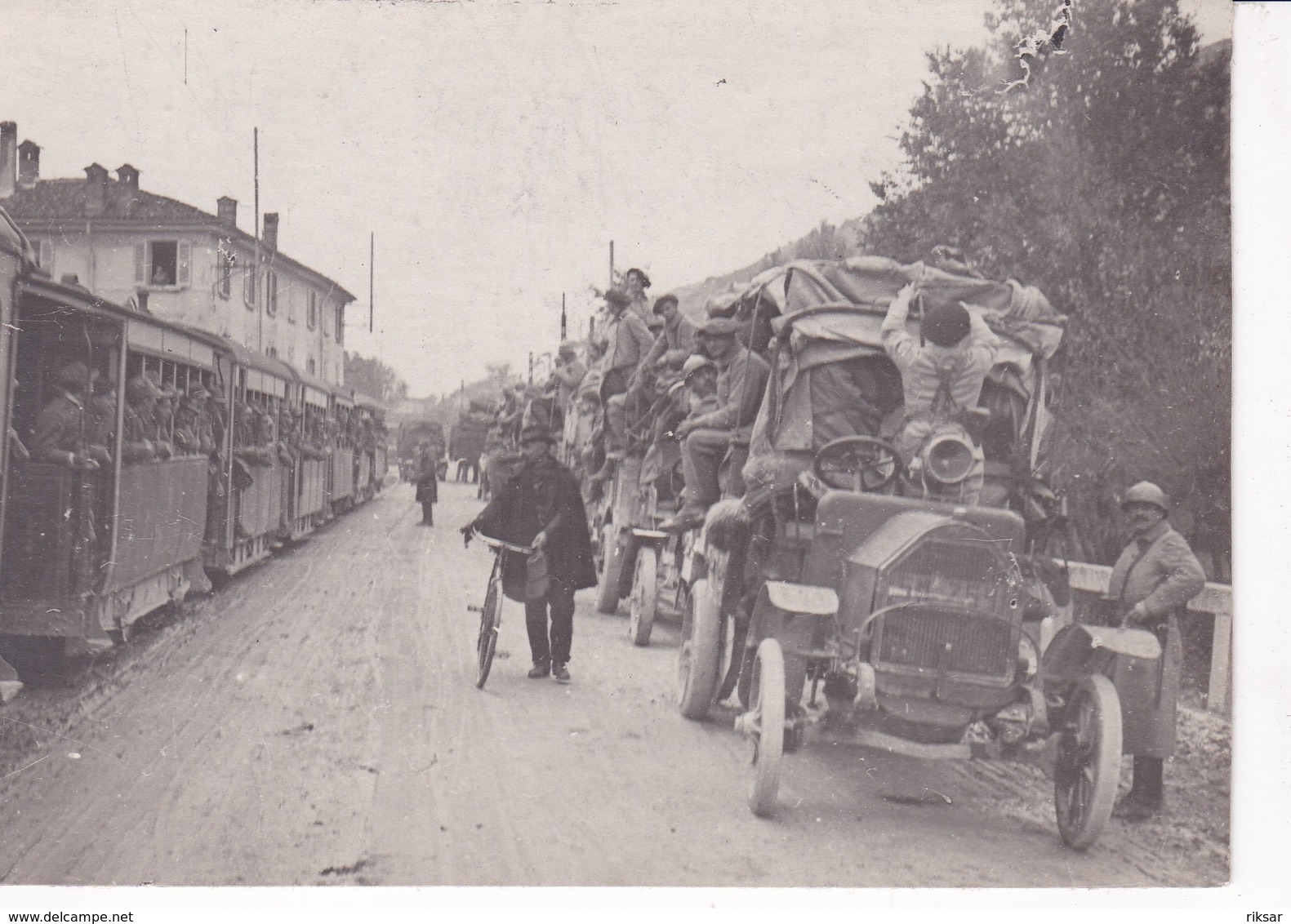 GUERRE 1914_18(PHOTO) TRAIN_AUTOMOBILE - Guerre, Militaire