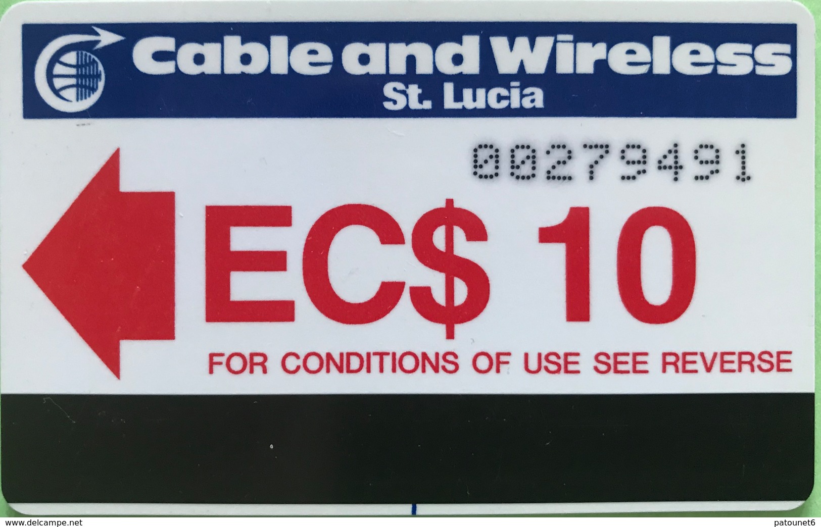 SAINTE LUCIE  -  Phonecard  -  Cable & Wireless  -  Magnétique  -  EC $ 10 - St. Lucia