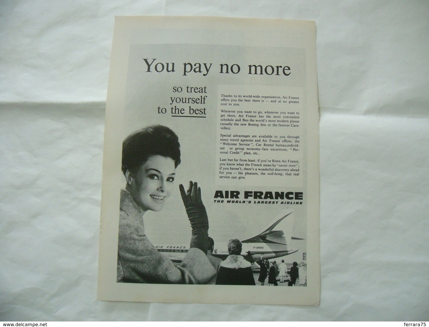 PUBBLICITà ADVERTISING AIRLINES AIR FRANCE  -61 - Altri & Non Classificati