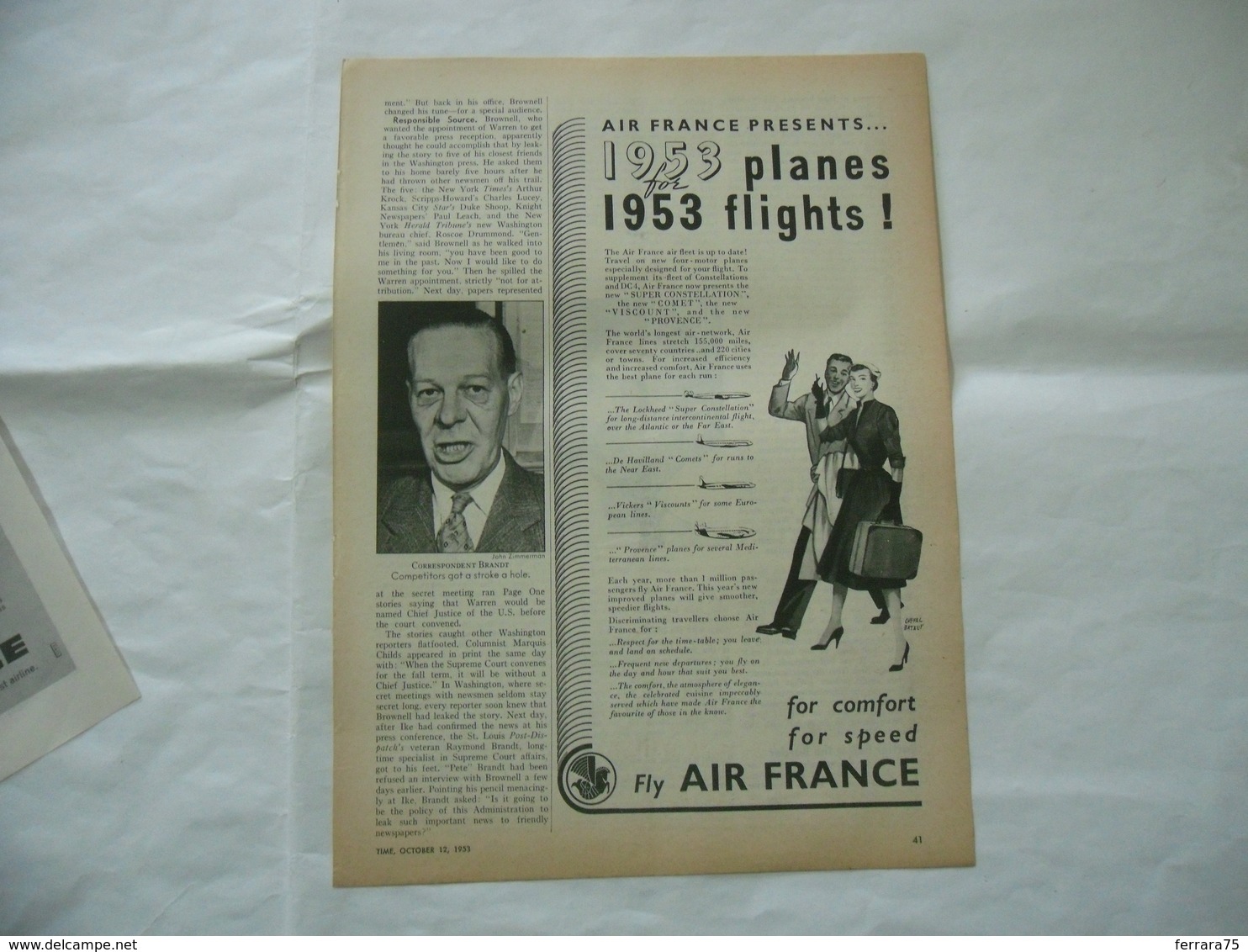 PUBBLICITà ADVERTISING AIRLINES AIR FRANCE  -67 - Altri & Non Classificati
