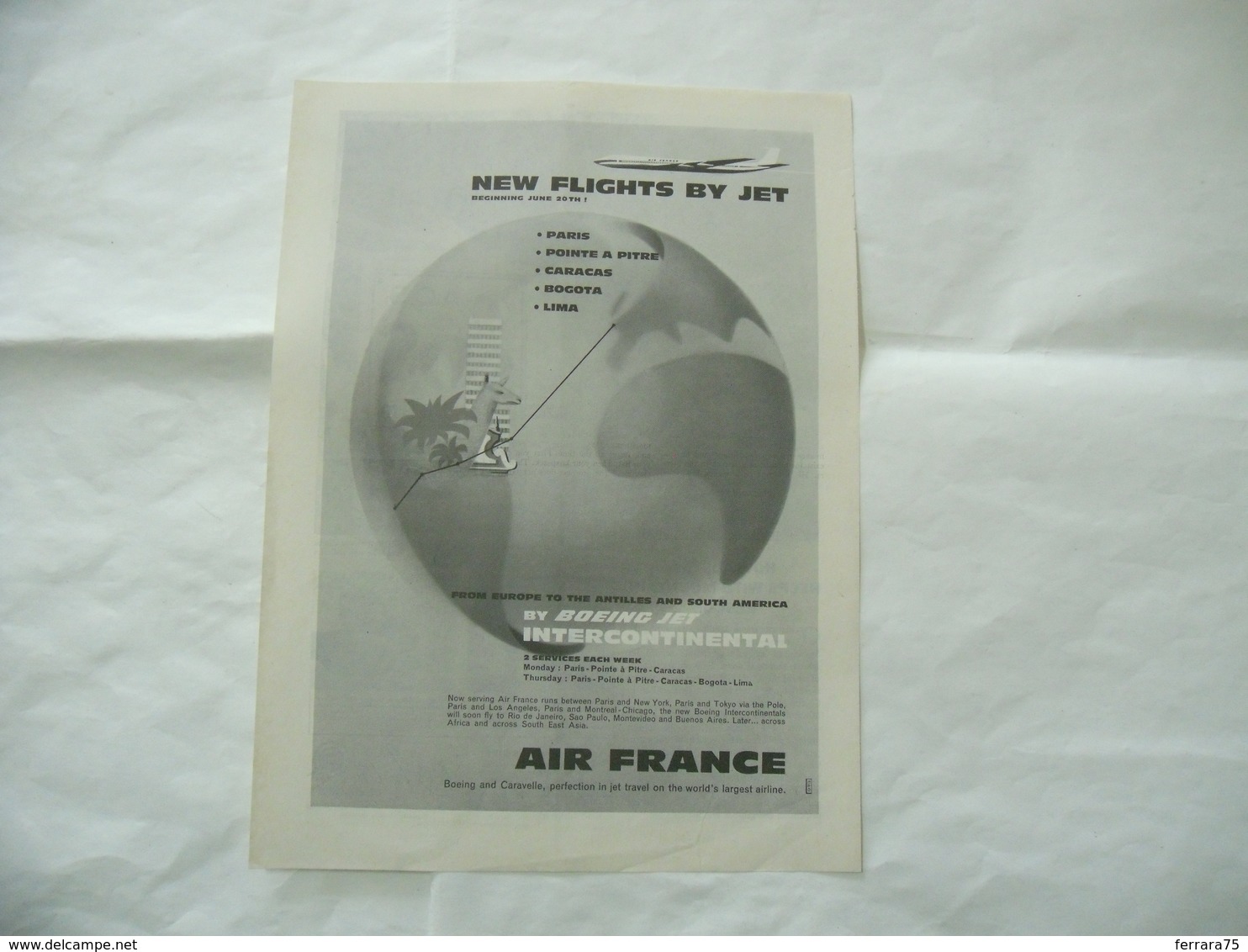 PUBBLICITà ADVERTISING AIRLINES AIR FRANCE  -67 - Altri & Non Classificati