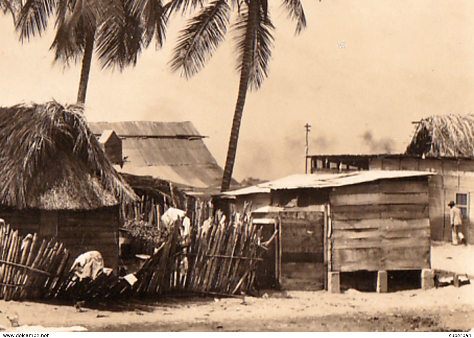 COSTA RICA : NATIVE QUARTERS In THE WEST INDIES - CARTE VRAIE PHOTO / REAL PHOTO POSTCARD ~ 1930 - '940 (ae429) - Costa Rica