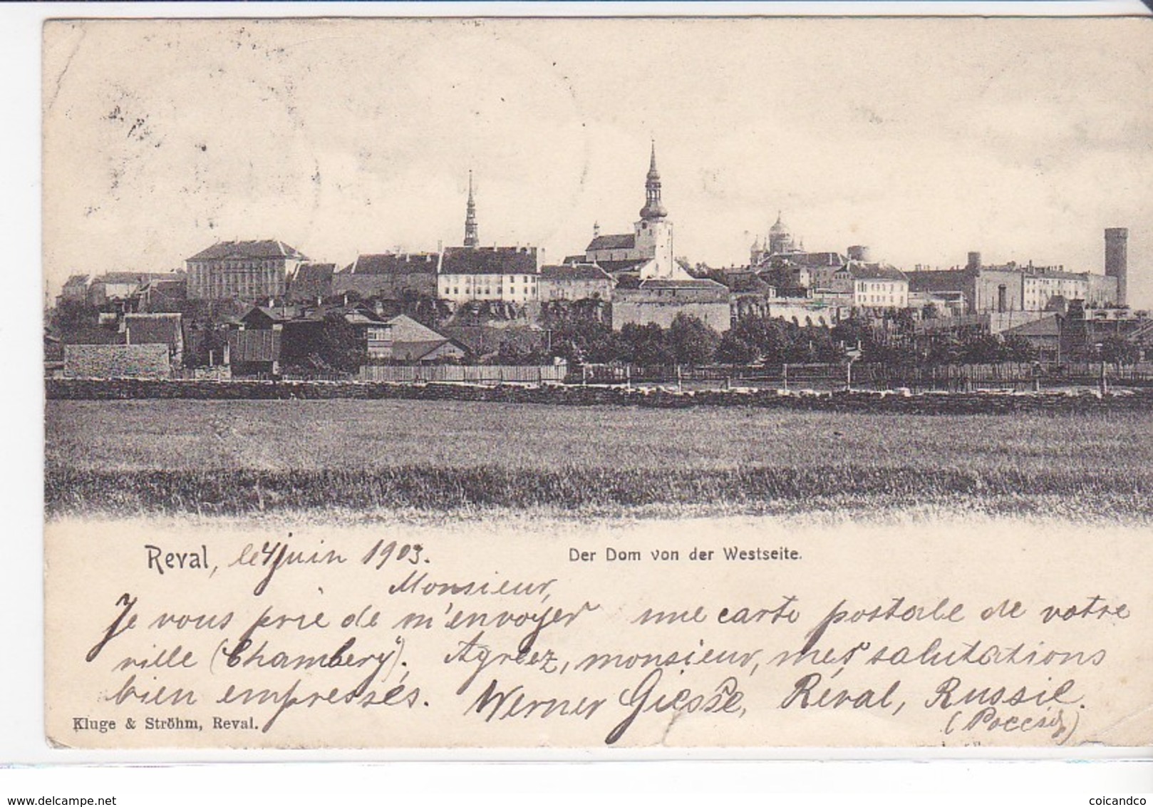 CPA Old Pc Estonie Tallinn 1905 View Stamp Postmark - Estonia