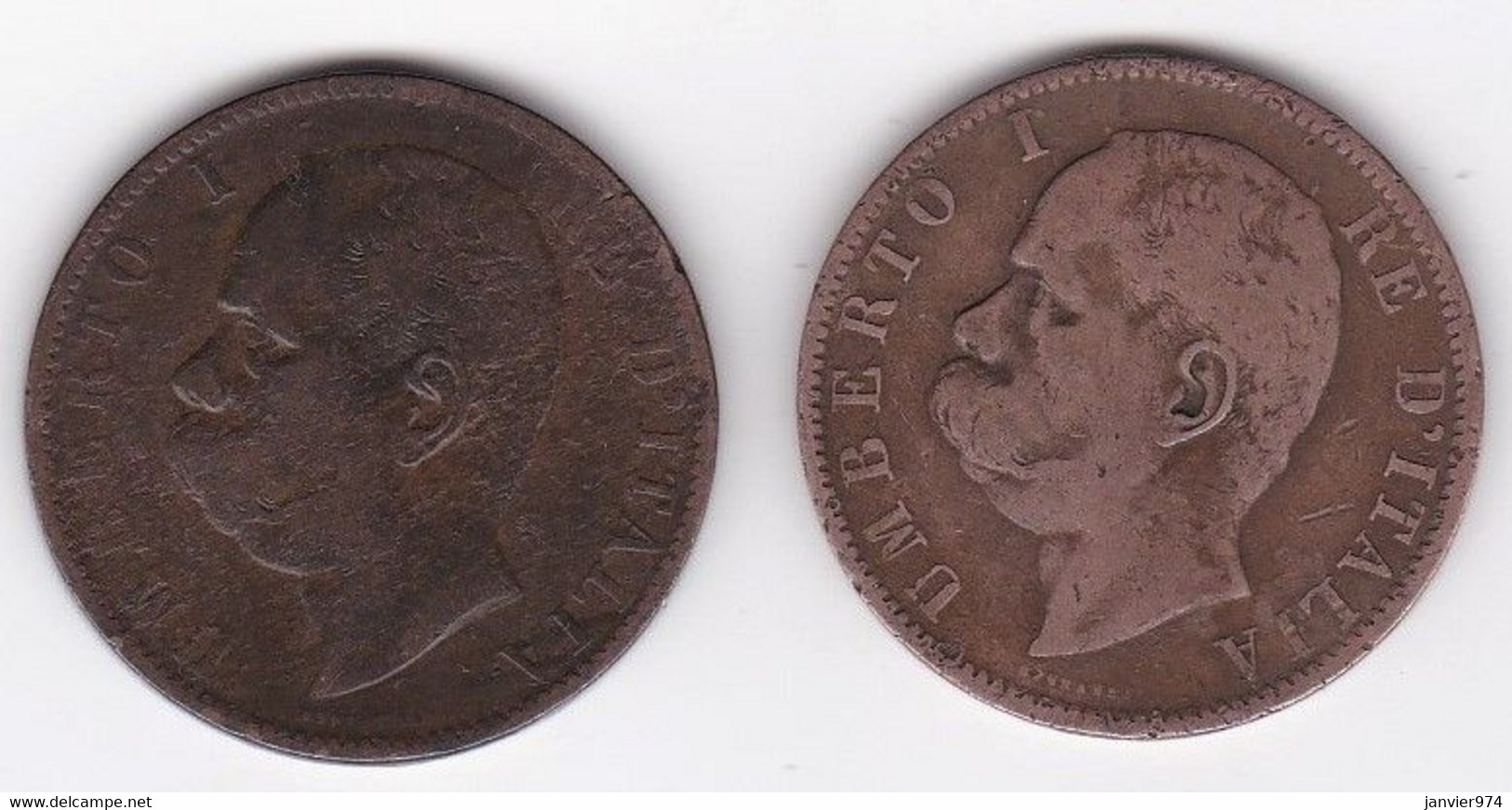 2 Pièces 10 Centesimi 1894 R Roma Et 1894 BI Birmingham, Umberto I - 1878-1900 : Umberto I