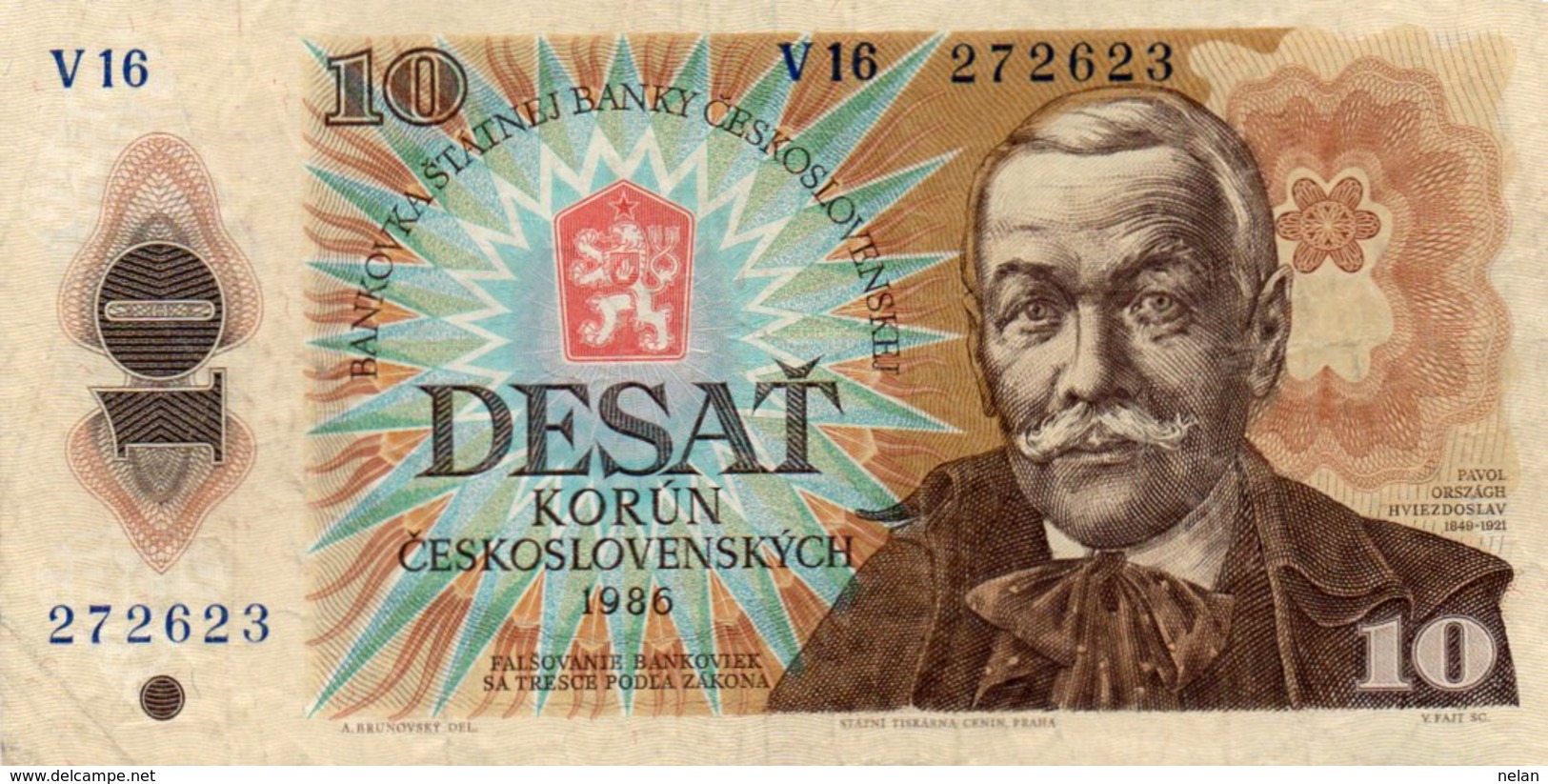 CZECHOSLOVAKIA 10 KORUN 1986 P-94a CIRC - Cecoslovacchia