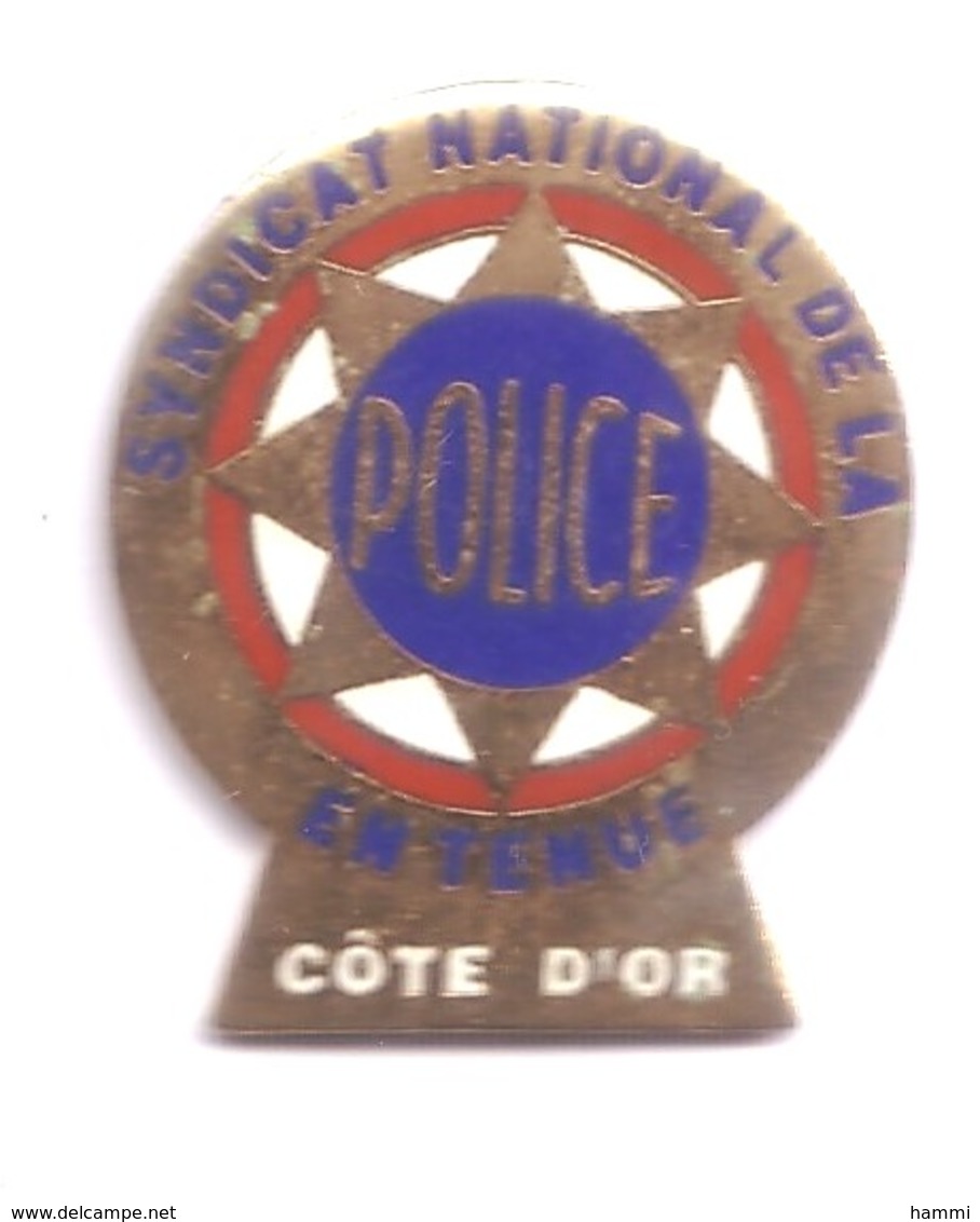 PP22 Pin's POLICE Syndicat National En Tenue Cote D'or Qualité Egf Achat Immédiat - Police