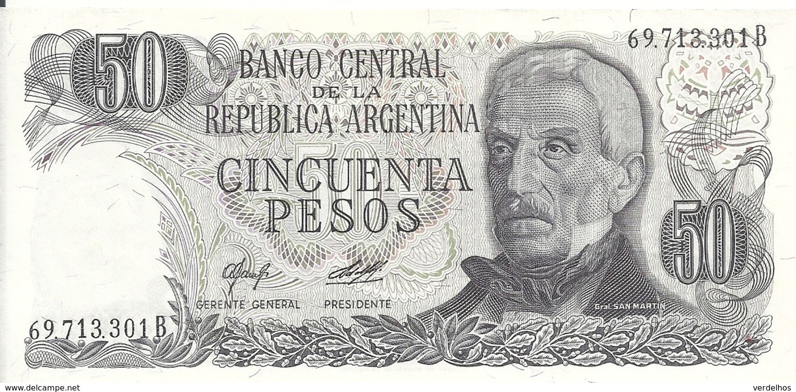 ARGENTINE 50 PESOS ND1976-78 UNC P 301 B - Argentine