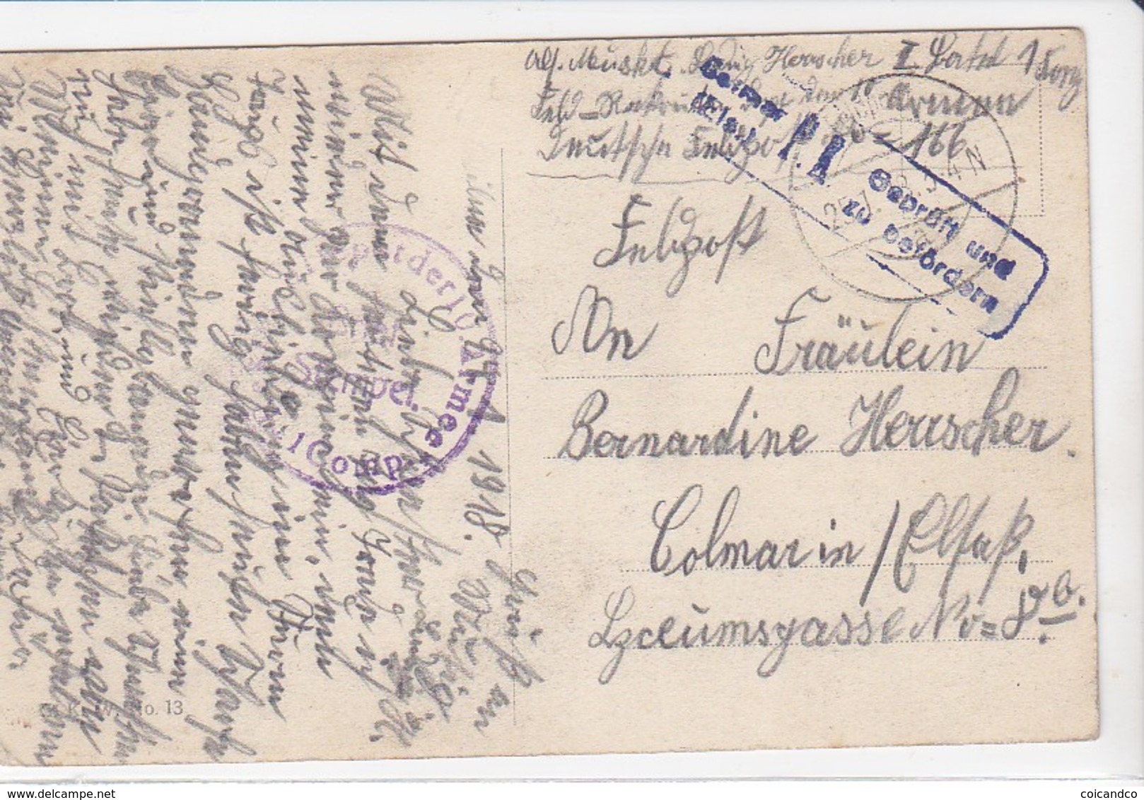 CPA Old Pc Estonie Vilnius Wilna Vue 1918 Vers Alsace Stamp Postmark - Estonie