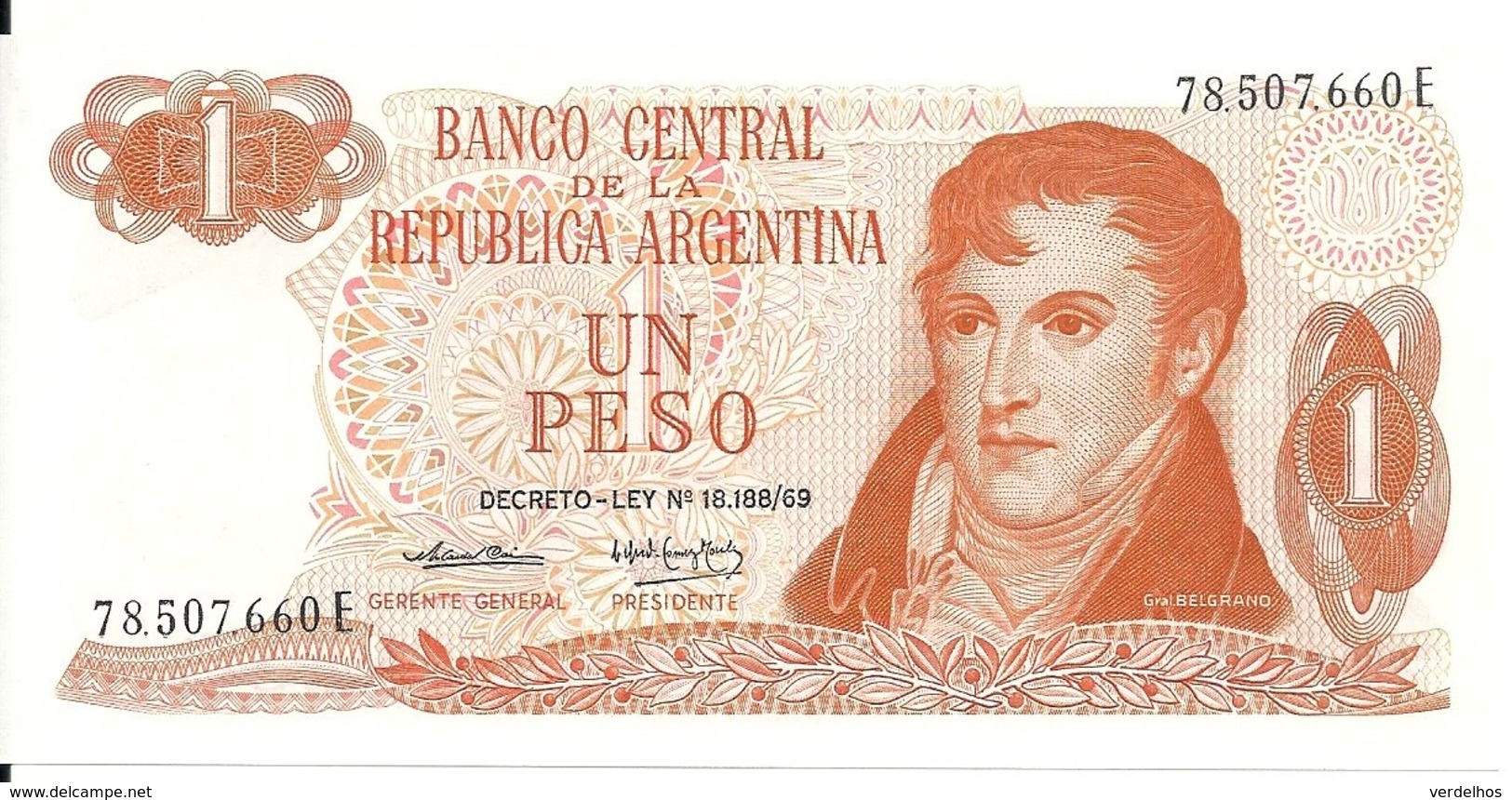 ARGENTINE 1 PESO ND1974 UNC P 293 - Argentine