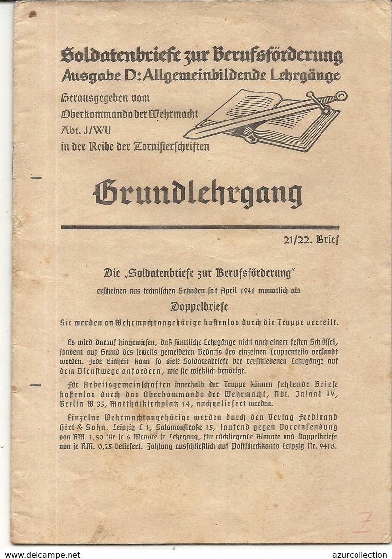 39/45 .LIVRET ALLEMAND . SOLDATENBRIEF ...OBERCOMMANDO DER WEHRMACHT - Documents