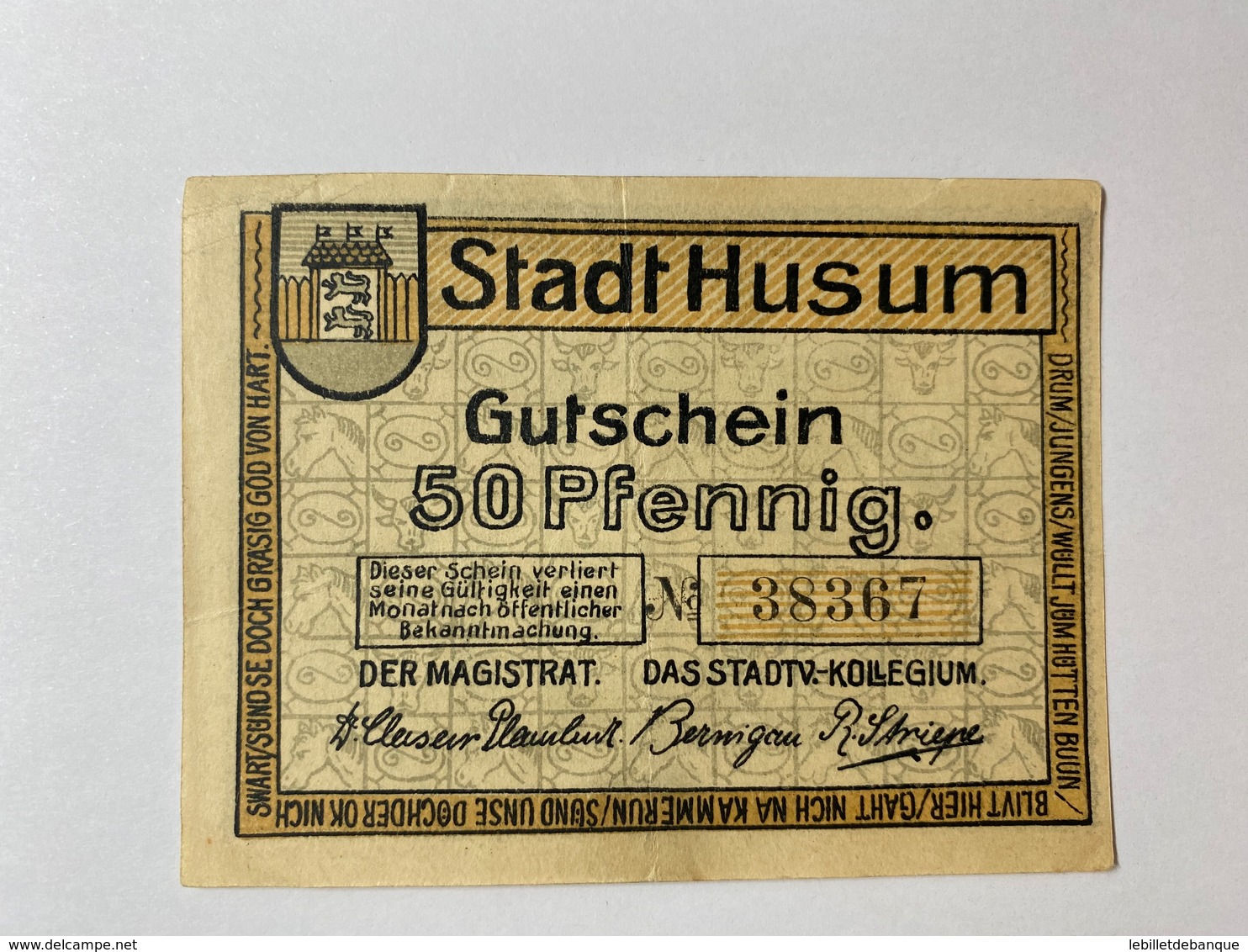 Allemagne Notgeld Husum 50 Pfennig - Collections