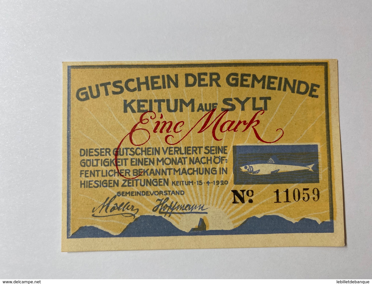 Allemagne Notgeld Keitum 1 Mark - Collections