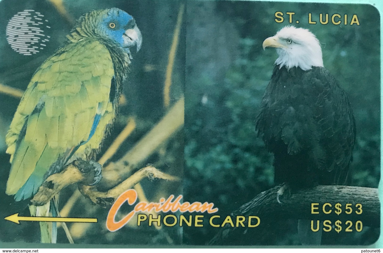 SAINTE LUCIE  -  Phonecard  - Cable & Wireless   -  Eagle And Amazon  -  EC $ 53  -  US $ 20 - St. Lucia