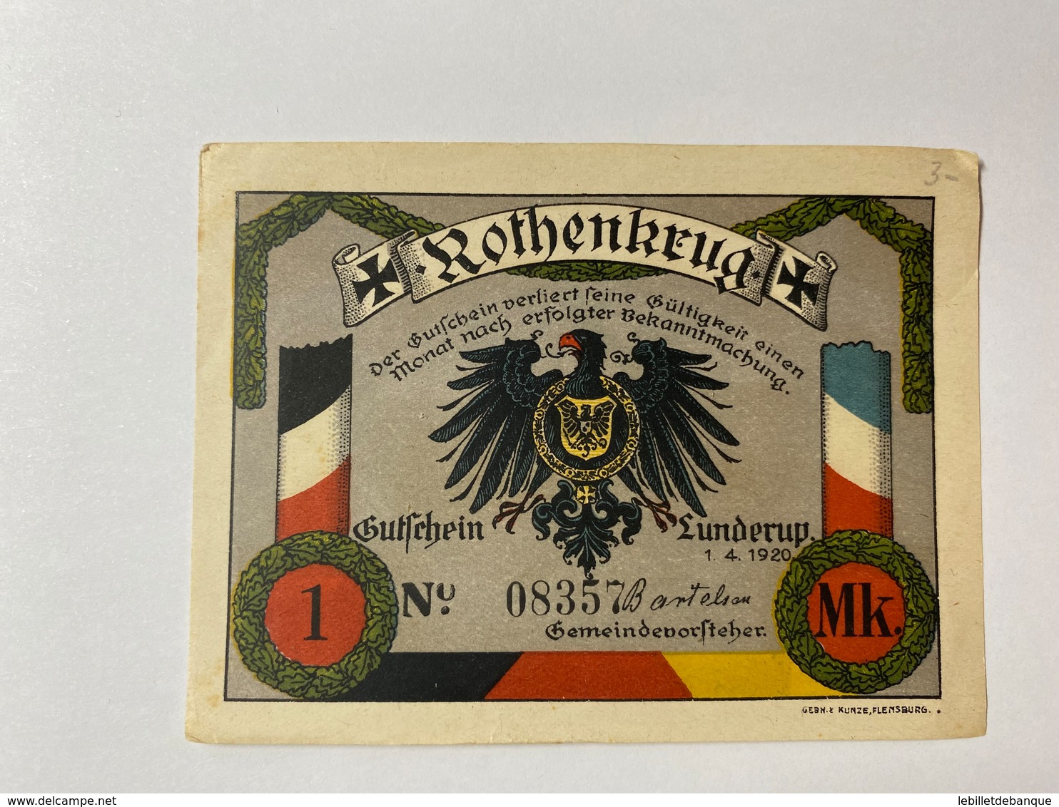 Allemagne Notgeld Rothenburg 1 Mark - Collections