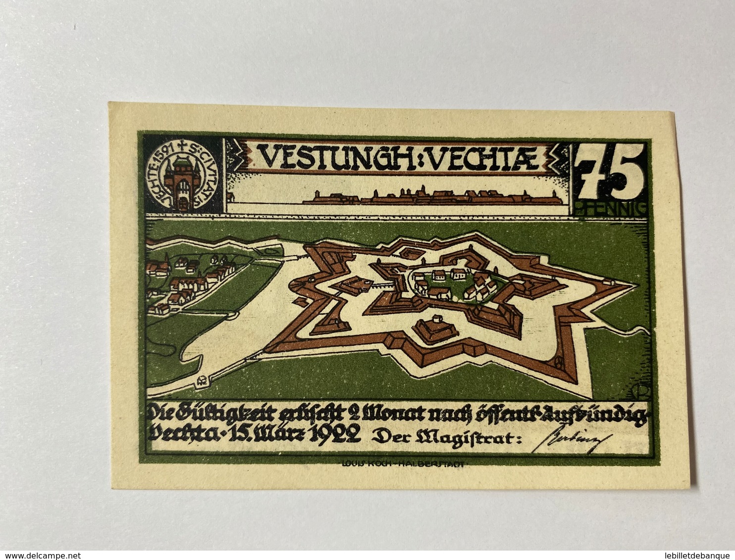 Allemagne Notgeld Vechiae 75 Pfennig - Collections