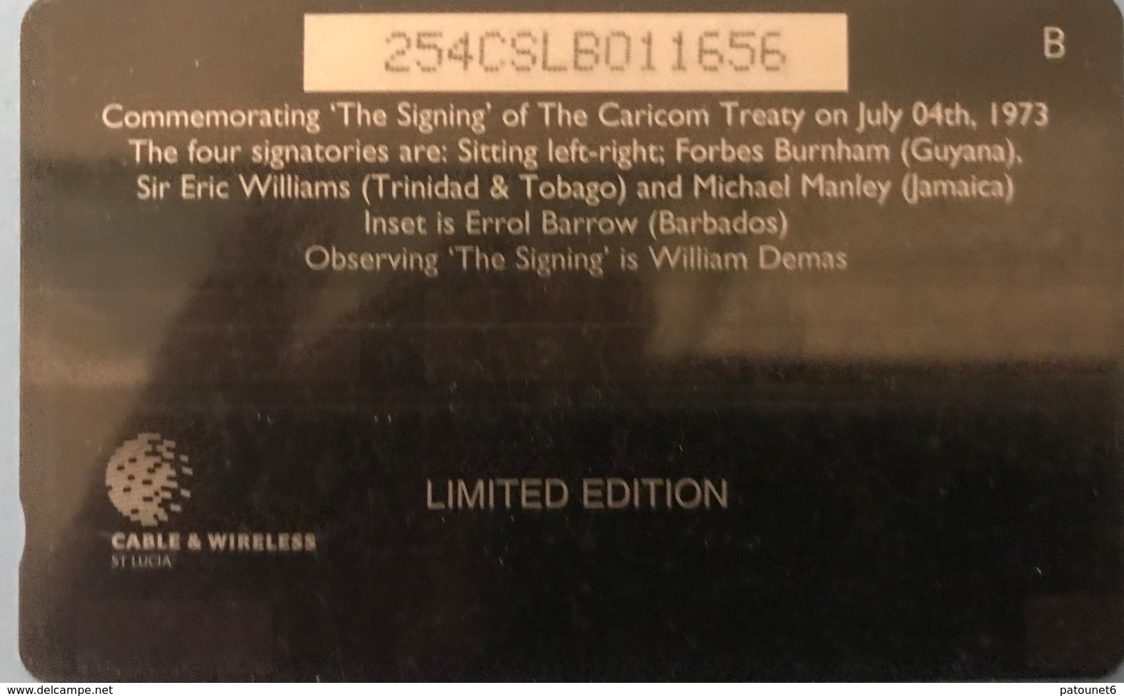 SAINTE LUCIE  -  Phonecard  - Cable & Wireless   -  The Signing  -  EC $ 50 - St. Lucia