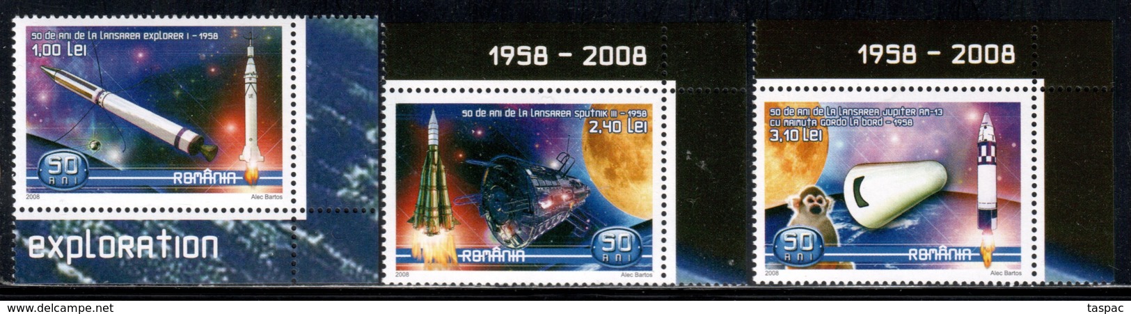 Romania 2008 Mi# 6273-6275 ** MNH - Space Research - Neufs