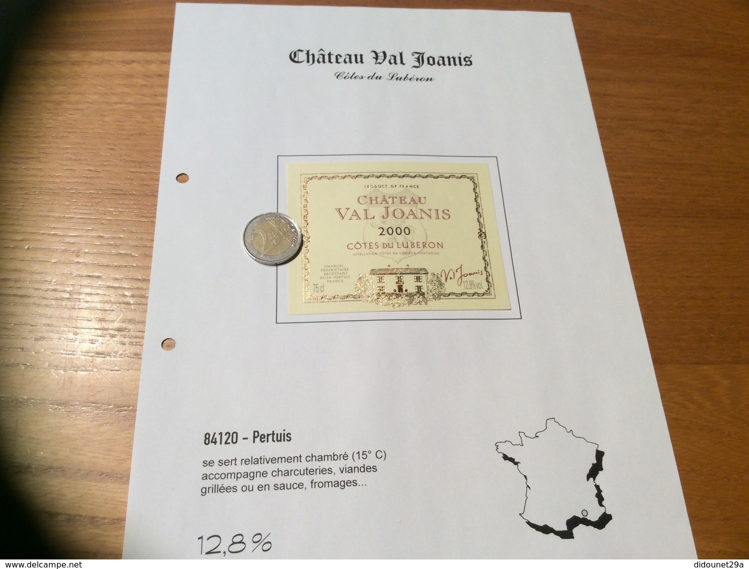 Étiquette De Vin 2000 «CÔTES DU LUBERON - CHÂTEAU VAL JOANIS - CHANCEL - Pertuis (84)» - Côtes Du Rhône