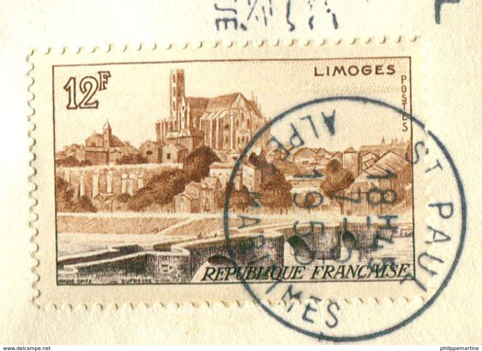 France 1955 - YT 1019 (o) Sur Fragment - Usados