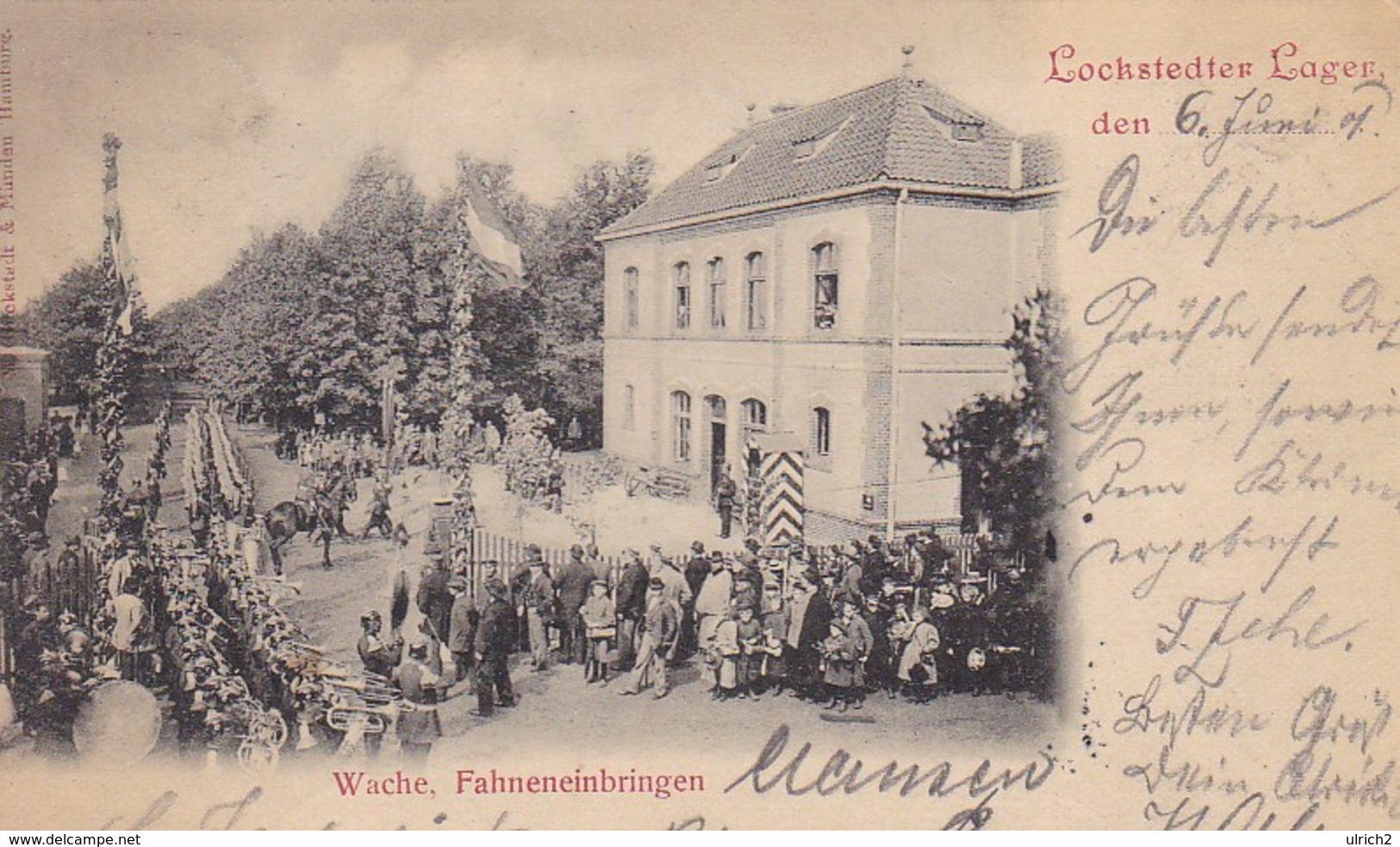 AK Lockstedter Lager - Wache - Fahneneinbringen - 1901 (48688) - Hohenlockstedt