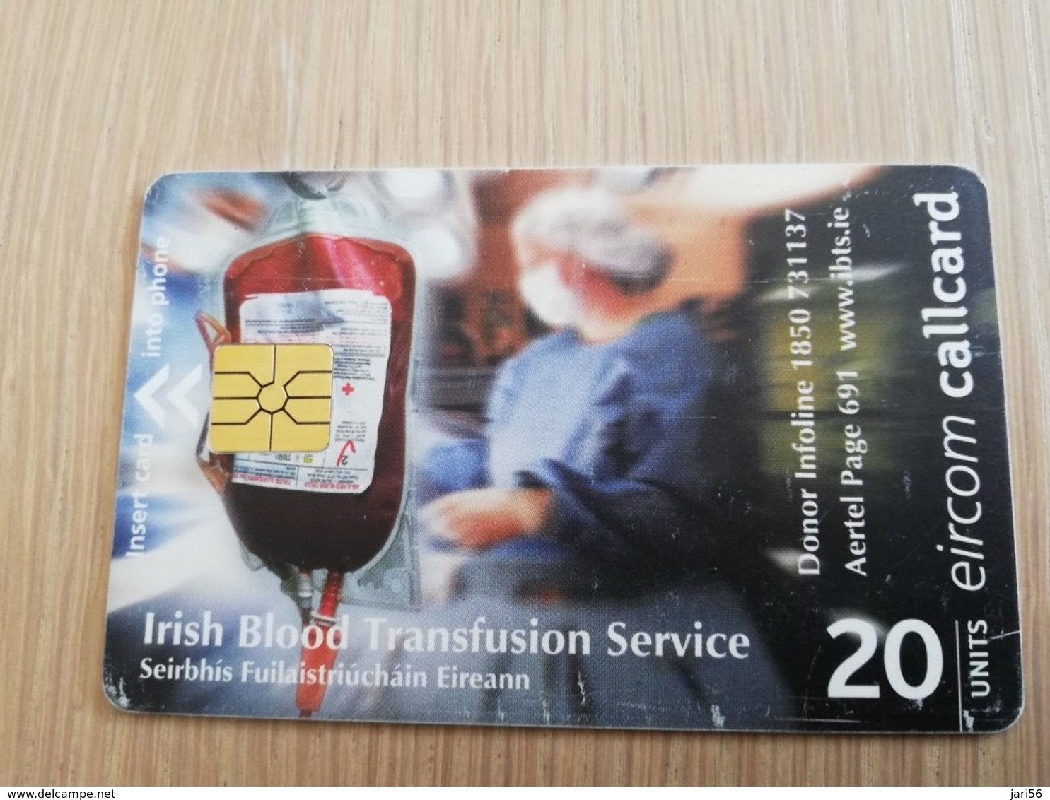 IRELAND /IERLANDE   CHIPCARD   20 UNITS   BLOODTRANSFUSION     ** 1109** - Ireland