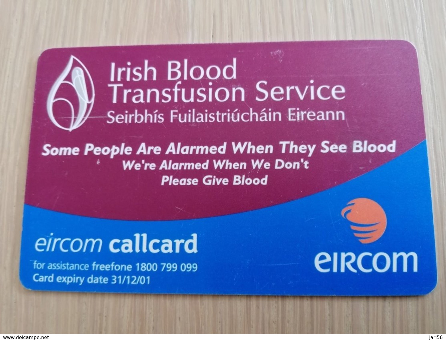 IRELAND /IERLANDE   CHIPCARD   20 UNITS   BLOODTRANSFUSION     ** 1109** - Irlande