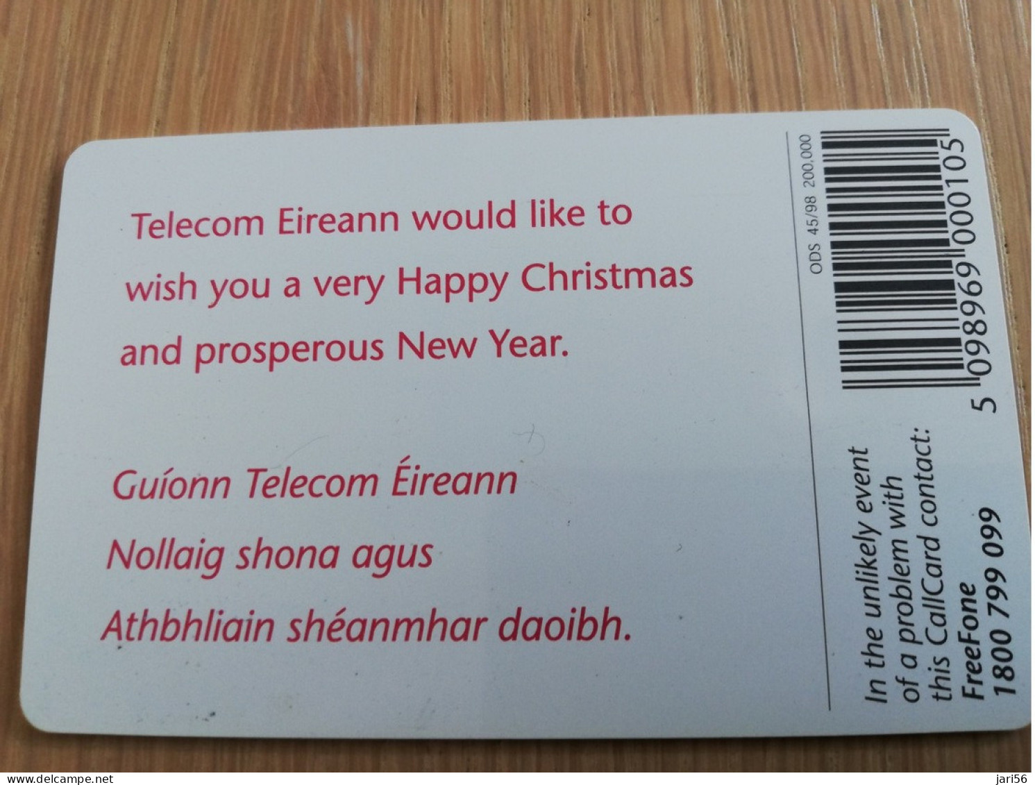 IRELAND /IERLANDE   CHIPCARD  10  UNITS     HAPPY CHRISTMAS       ** 1123** - Ierland