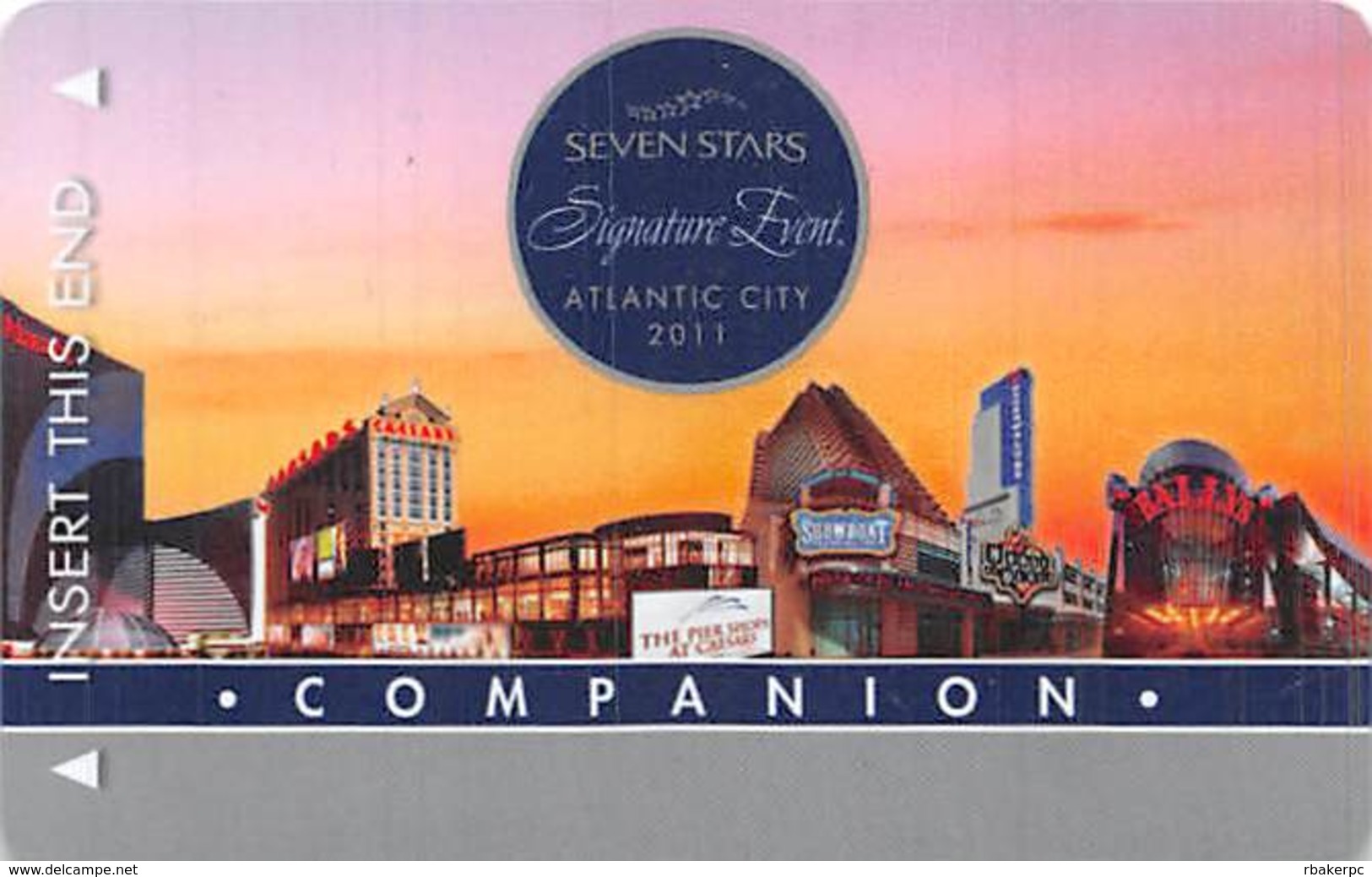 Harrah's Casinos RARE Seven Stars Companion 2011 Sig. Event Atlantic City NJ BLANK Slot Card  ...[RSC]... - Casino Cards