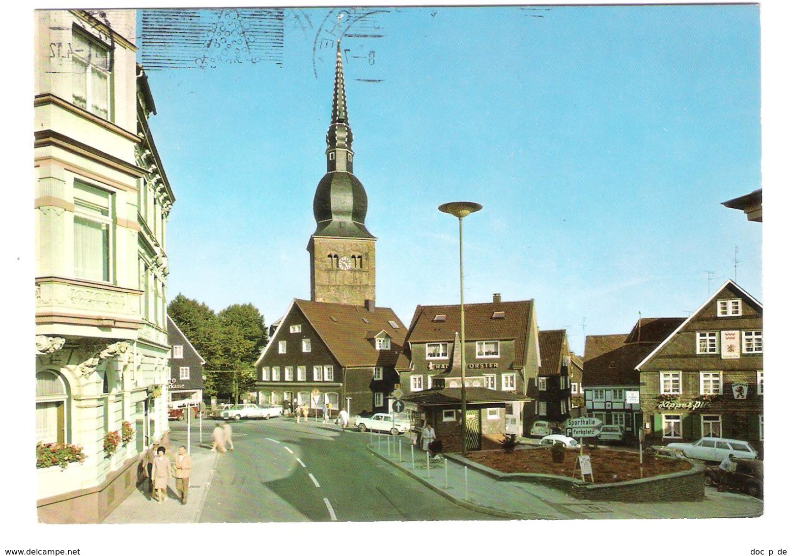 Deutschland - 5878 Wermelskirchen - Markt - Kirche - Cars - Autos - VW Bus Bulli Käfer - Wermelskirchen