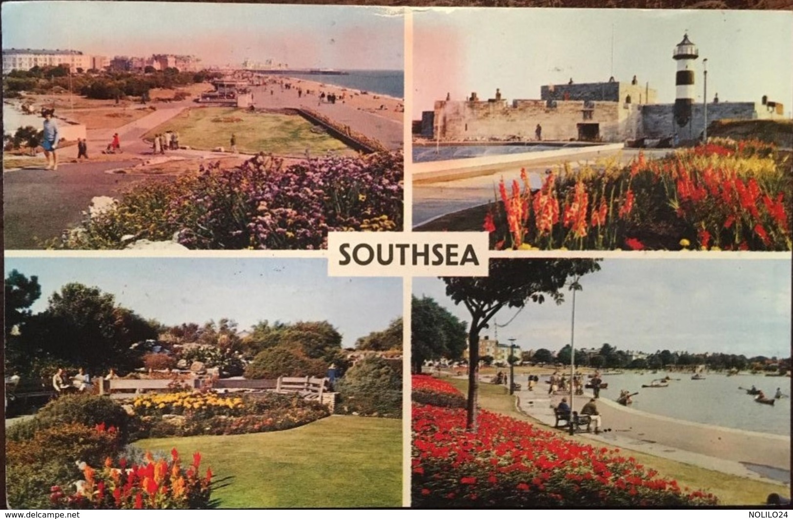 CPSM, SOUTHSEA MULTI VIEWS-Multivues, Used 1966, Stamped, ENGLAND - Portsmouth