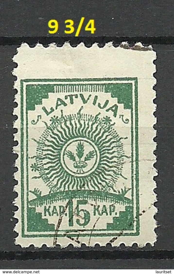 LETTLAND Latvia 1919 Michel 5 A With Perf 9 3/4 At Upper Margin O - Lettland