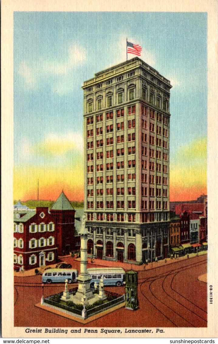 Pennsylvania Lancaster Greist Building And Penn Square Curteich - Lancaster