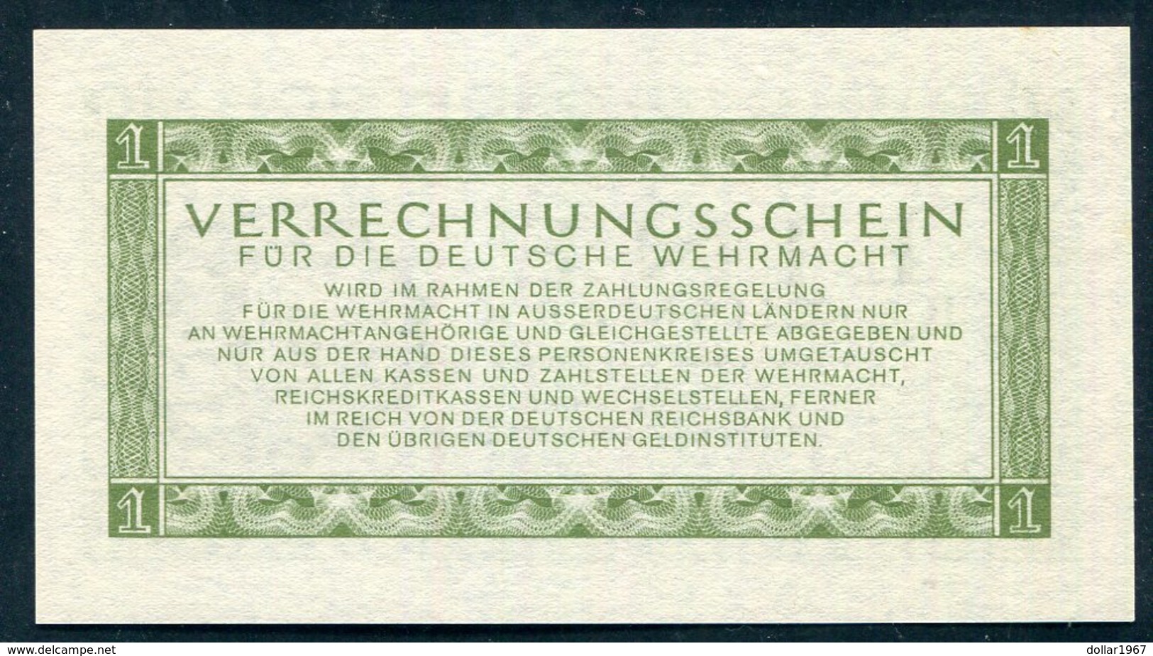 1 Reichsmark Verrechtnungsscheine , Wehrmacht 1944 - See The 2 Scans For Condition.(Originalscan ) - Sonstige & Ohne Zuordnung