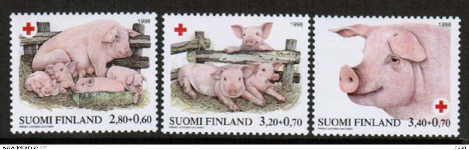 1998 Finland Red Cross Animals, Pigs Complete Set MNH. - Ungebraucht