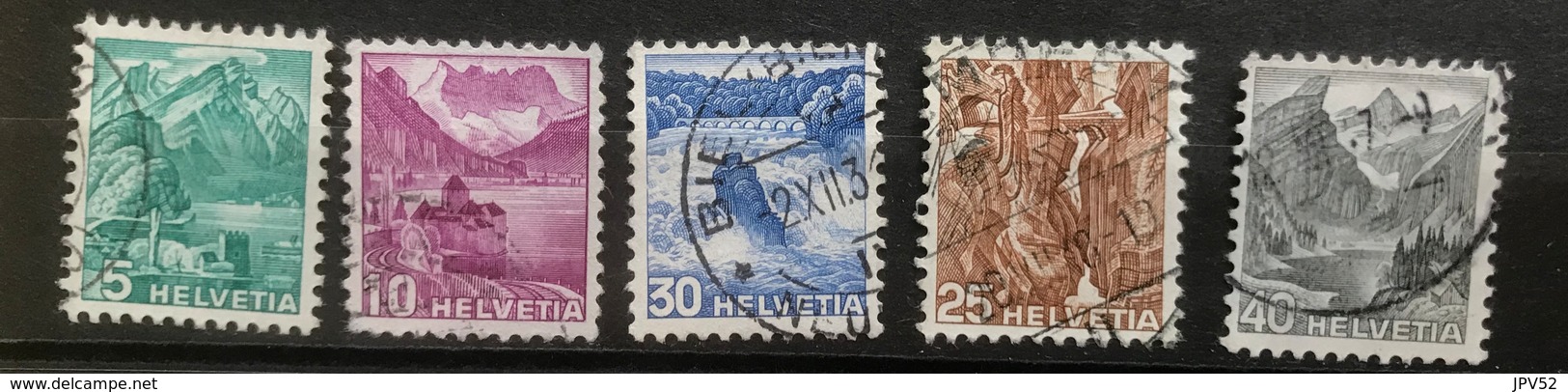 Helvetia - 1936 - (o) Used - 5 X Landschappen - Used Stamps