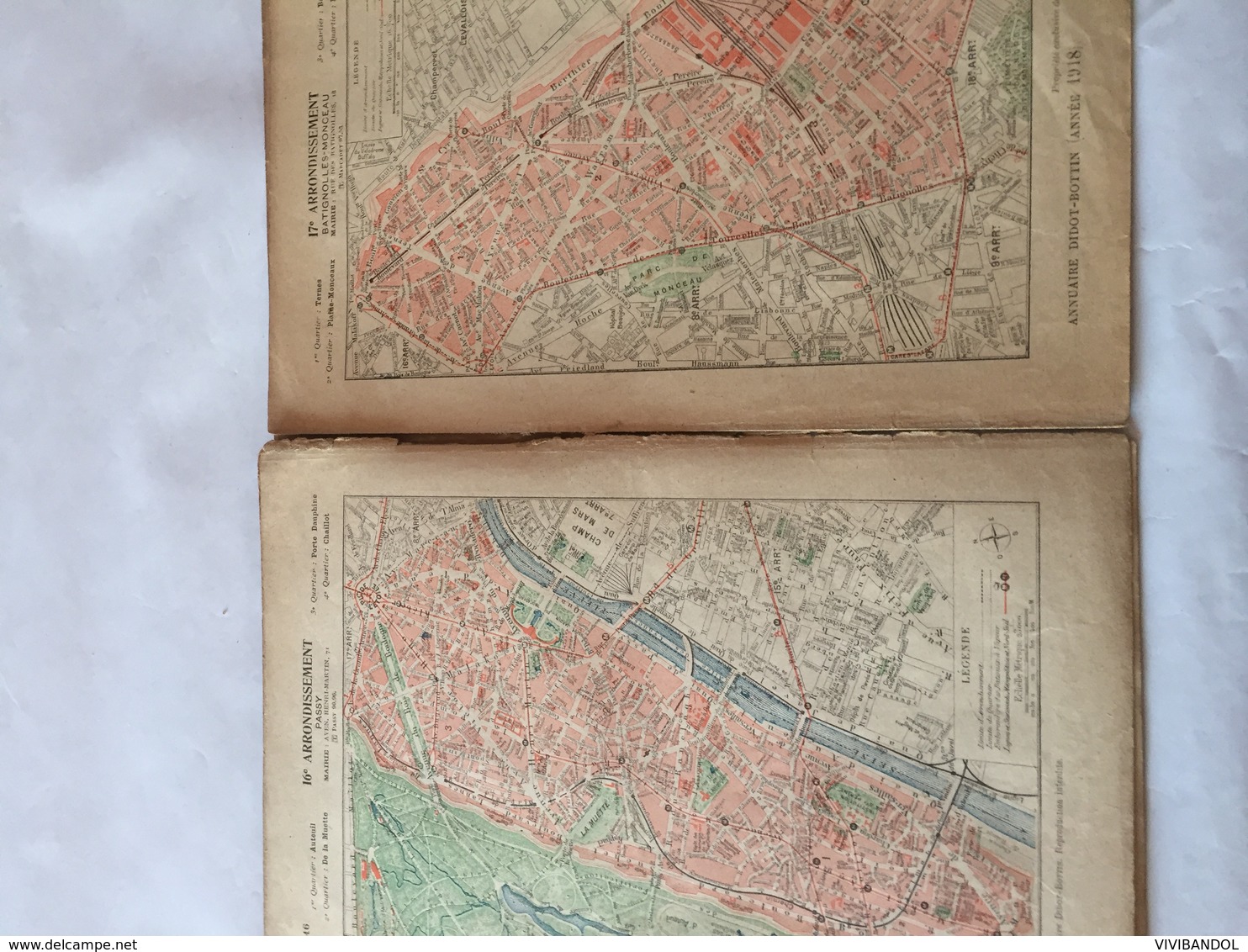 Carte des arrondissements de PARIS 1918