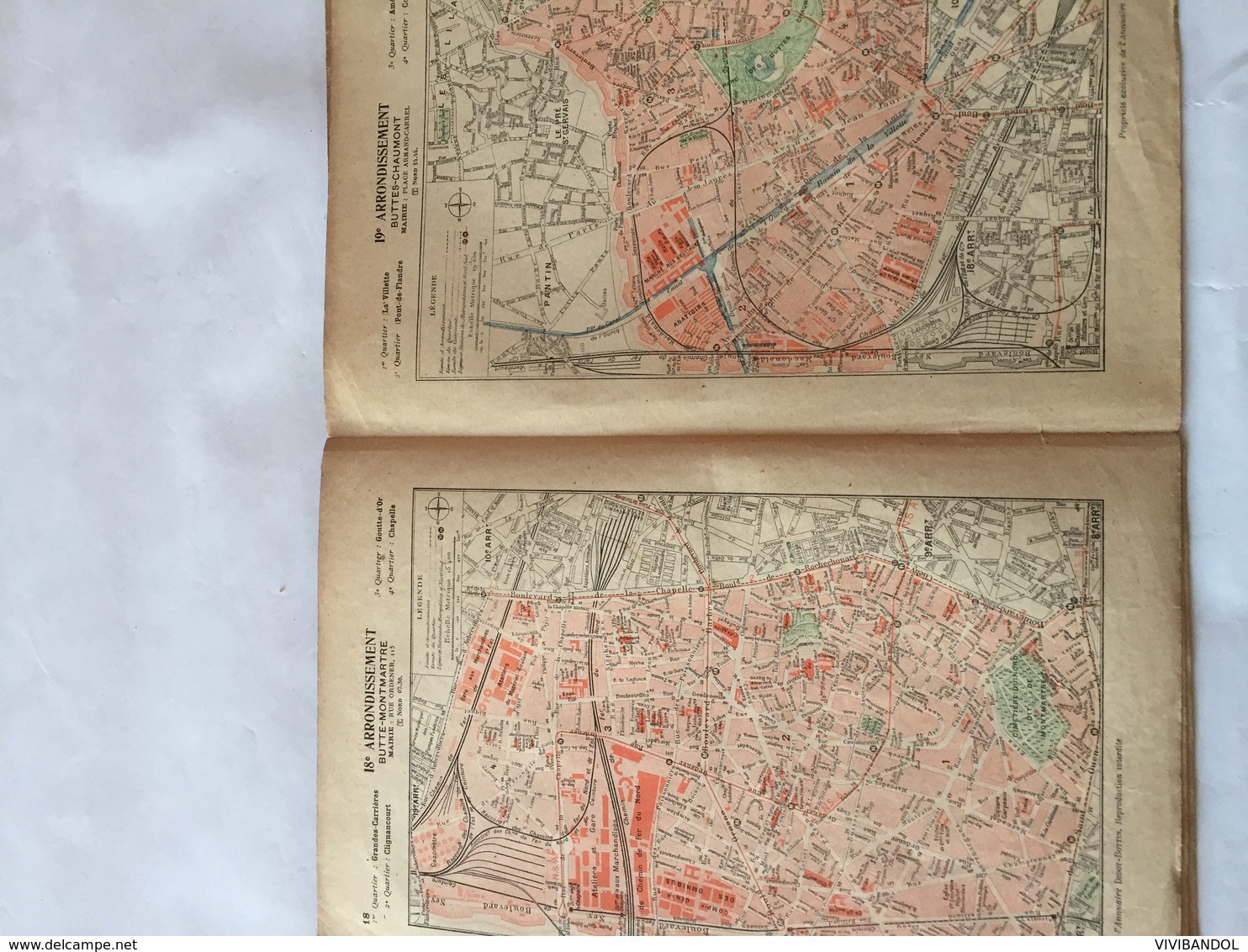 Carte des arrondissements de PARIS 1918