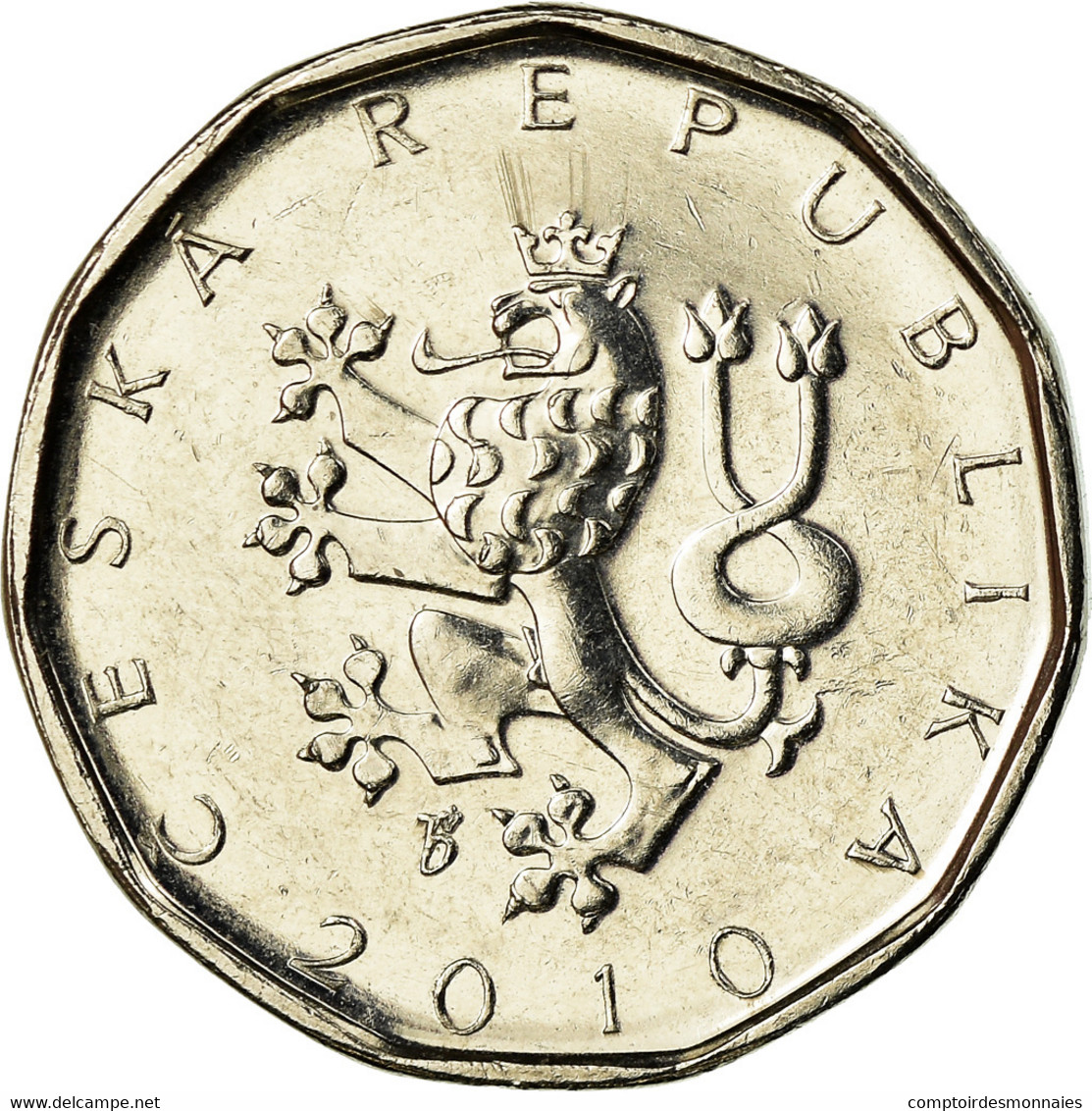 Monnaie, République Tchèque, 2 Koruny, 2010, TTB, Nickel Plated Steel, KM:9 - Tchéquie