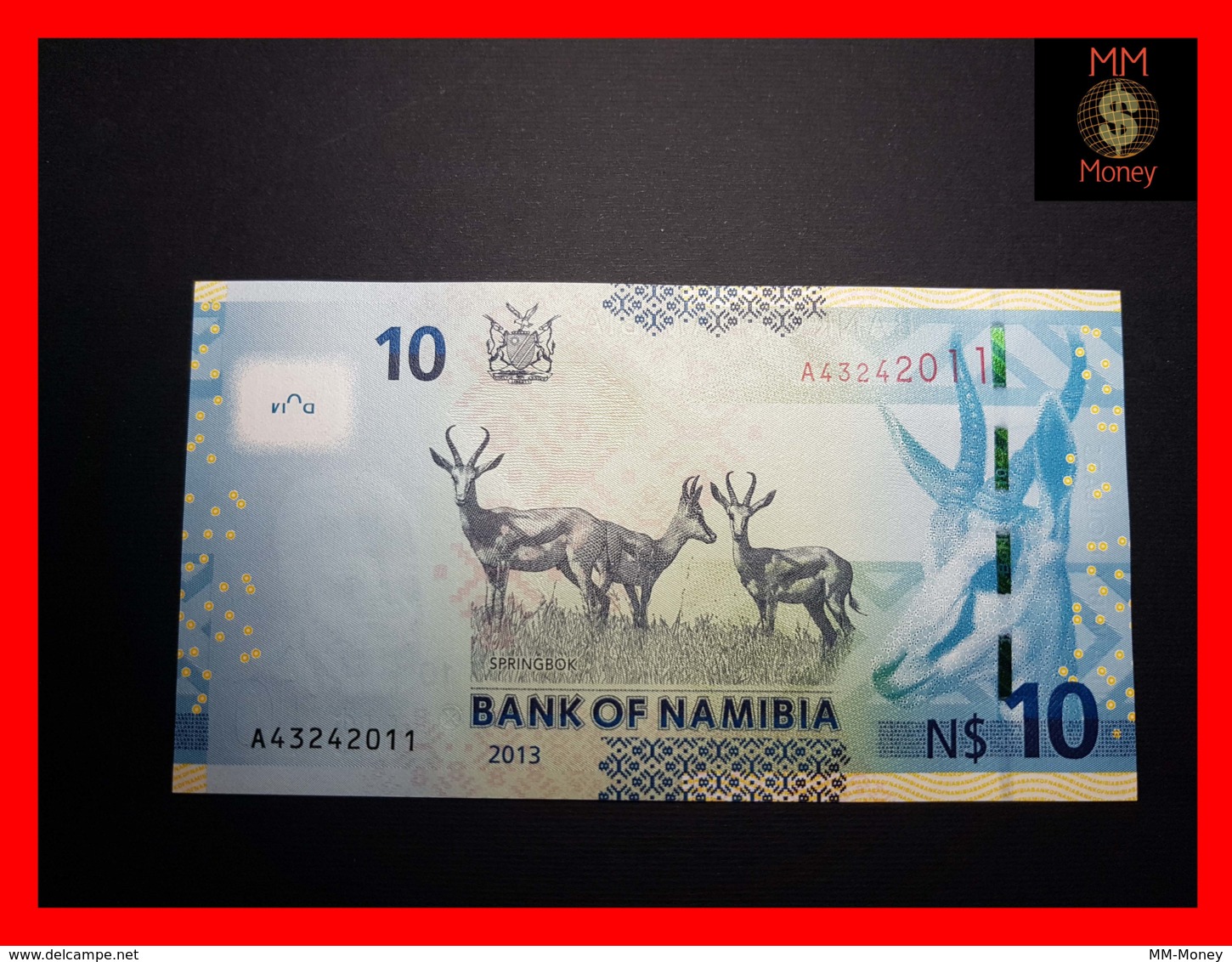 NAMIBIA 10  $ 2013  P. 11 B  "diamond At Right"  UNC - Namibia