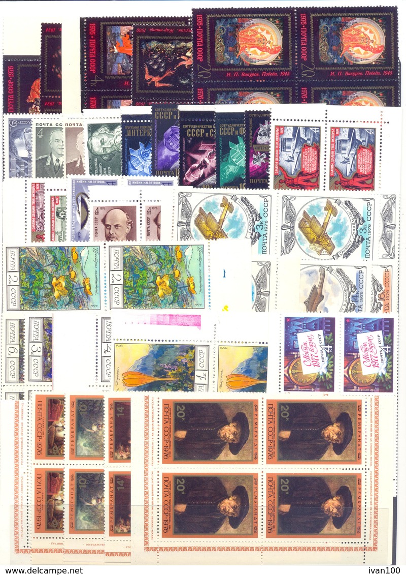 1976. USSR/Russia. Complete Year Set 1976, 4 Sets In Blocks Of 4v,  Mint/** - Années Complètes