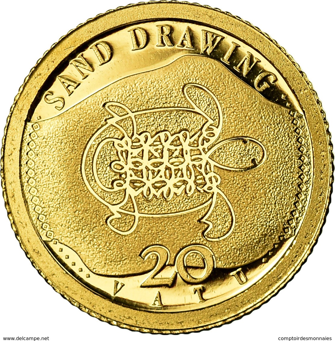 Monnaie, Vanuatu, Sand Drawing, 20 Vatu, 2011, FDC, Or - Vanuatu