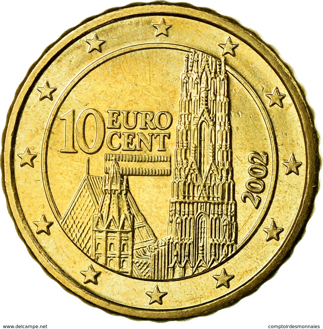 Autriche, 10 Euro Cent, 2002, SUP, Laiton, KM:3085 - Autriche