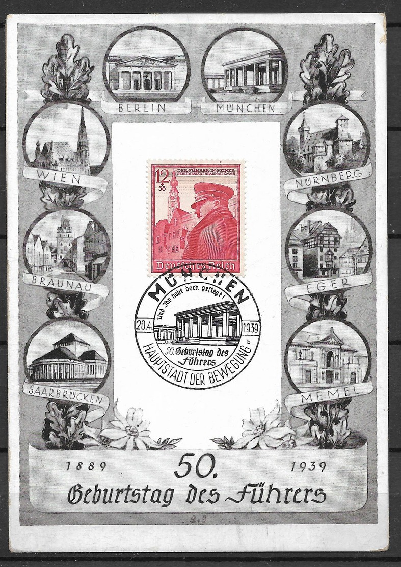 Deutsches Reich 1939 -  Post Card - 50 Geburtstag Des Führers - Sonstige & Ohne Zuordnung