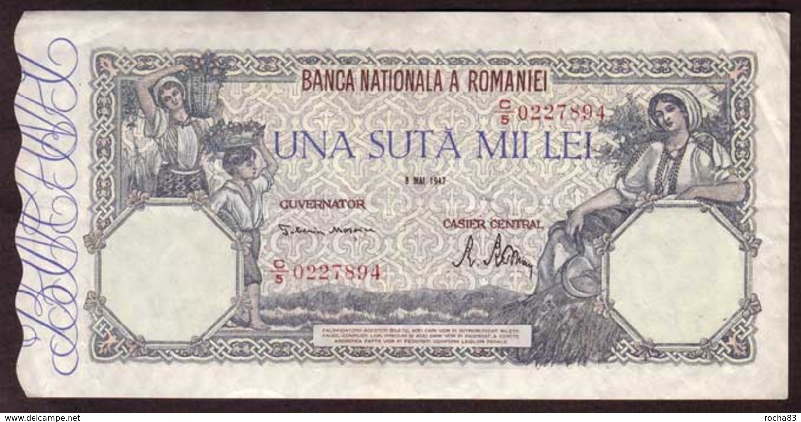 ROUMANIE - Billet  100.000 Lei  21 10 1948 - Pick 58  LIGNES - Roumanie