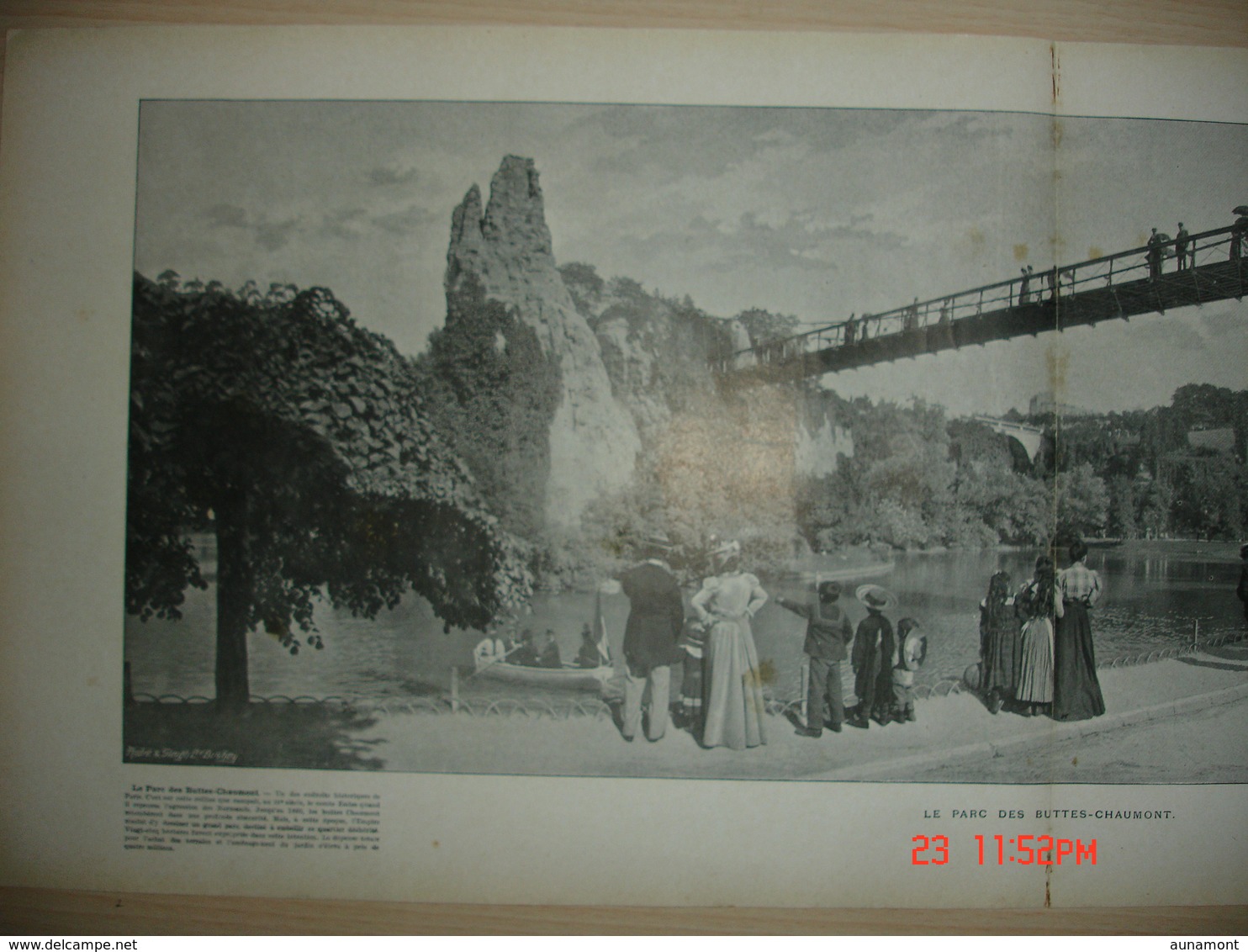 Lamina-Paris-1898--Le Parc Des Buttes-Chaumont-Le Jardin-Le Lac - Distrito: 19