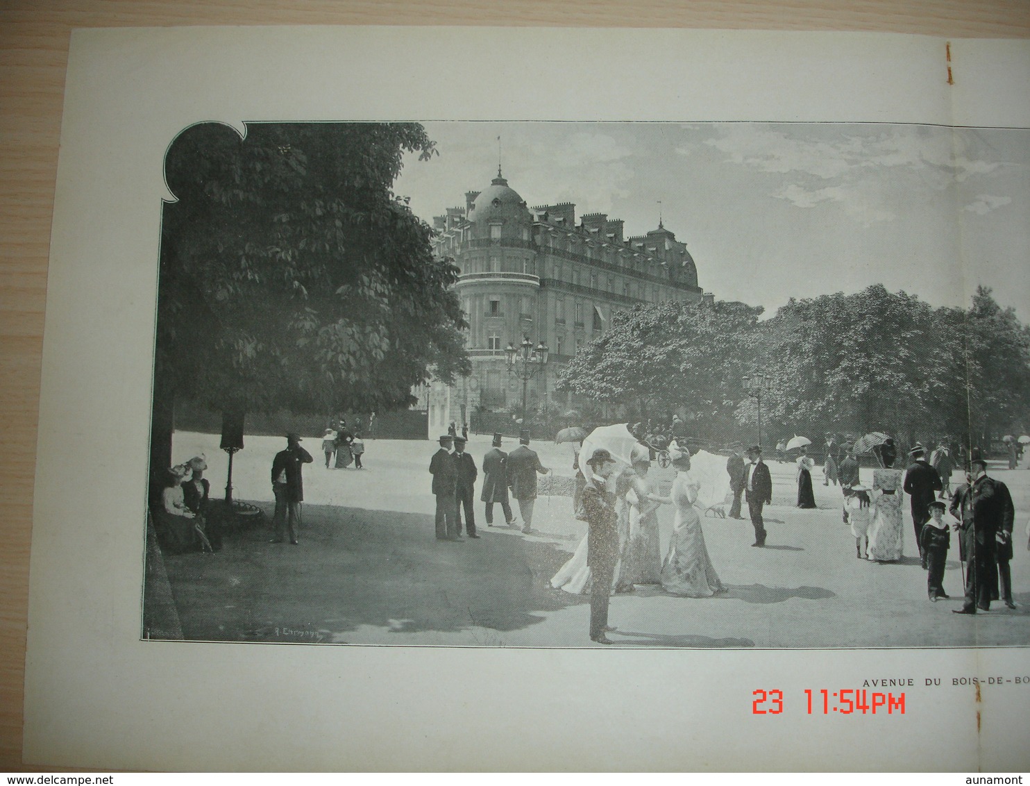 Lamina-Paris-1898--Avenue Du Bois-De-Boulogne--Theatre Marigny-Chanteurs Ambulants - Distrito: 16