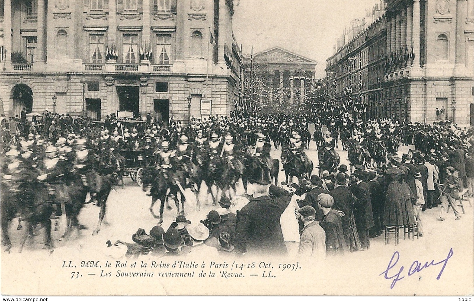 LOT  de  9  CPA  du  ROI et de la REINE  d' Italie  en  Visite  à  PARIS