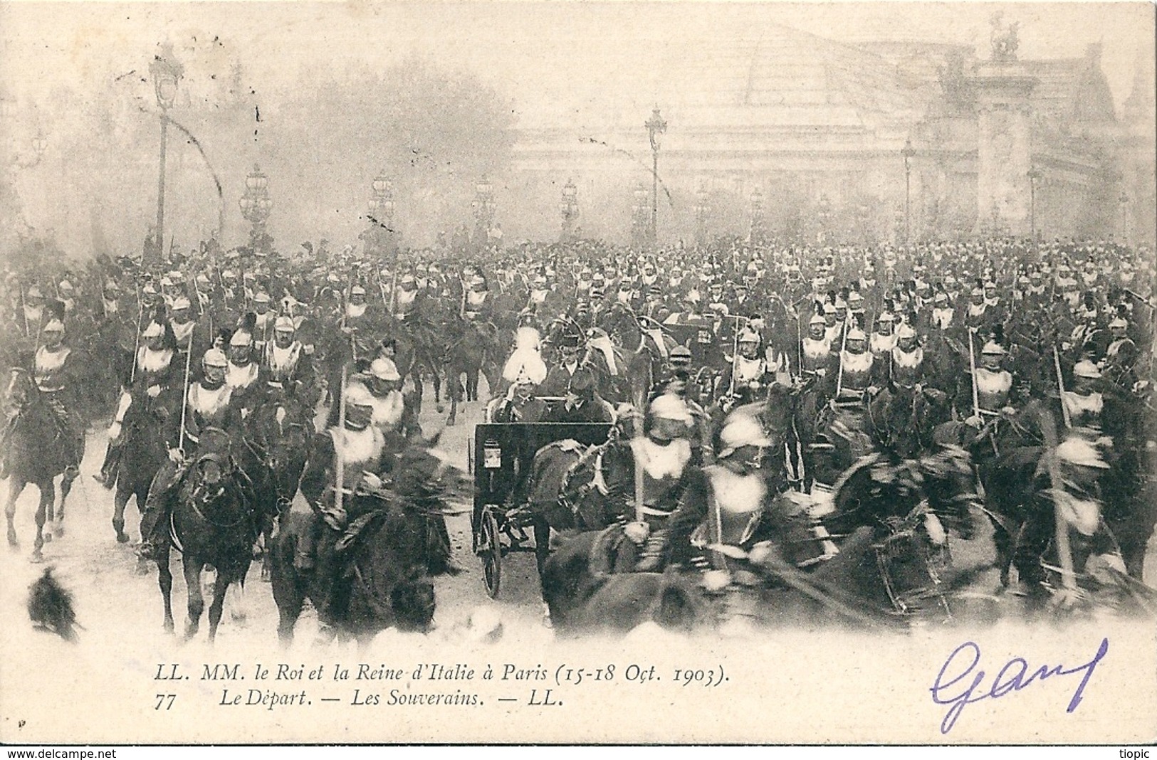 LOT  de  9  CPA  du  ROI et de la REINE  d' Italie  en  Visite  à  PARIS